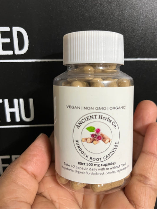 Organic Burdock root capsules 80ct