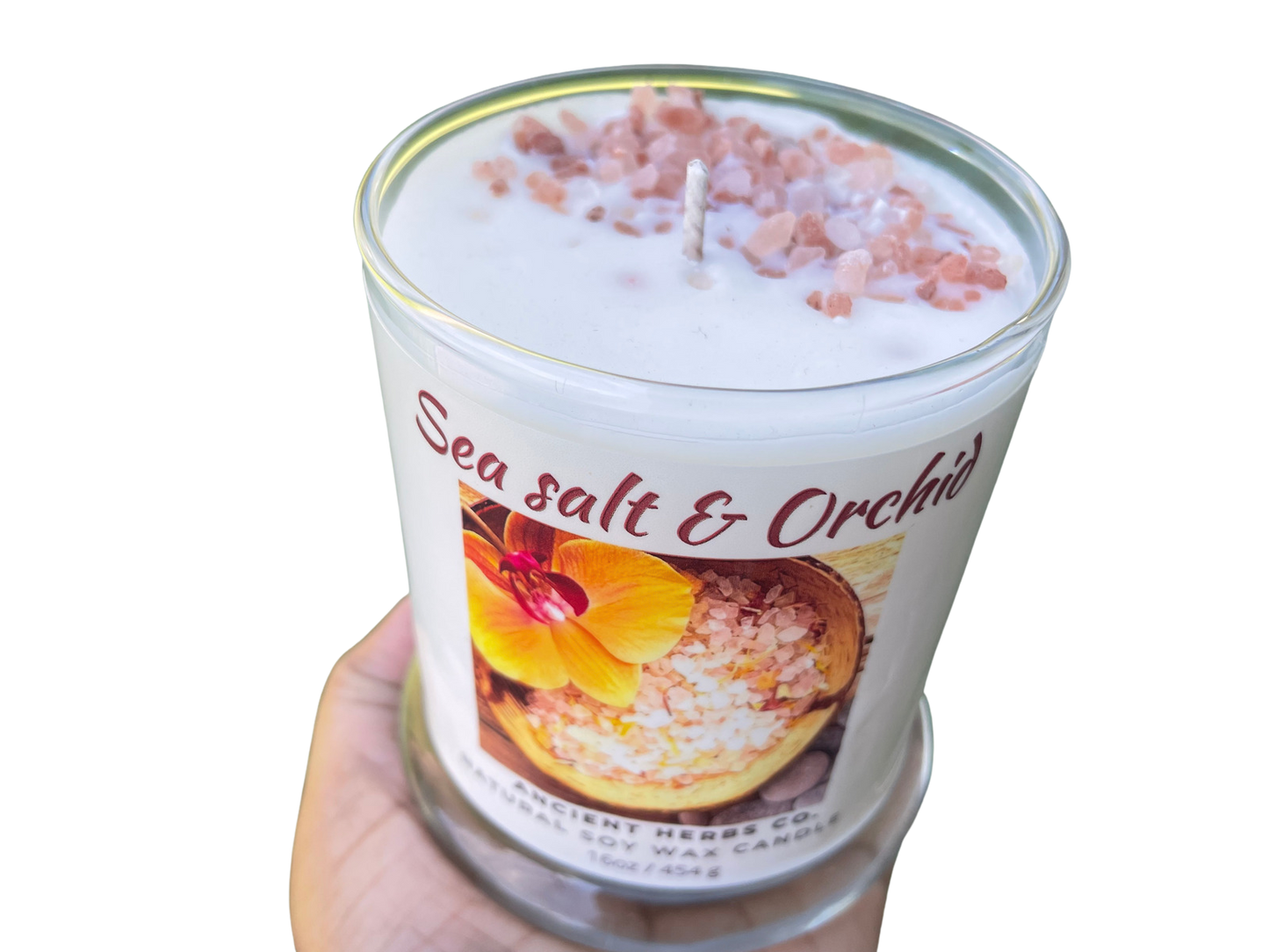 Sea Salt & orchid soy wax candle