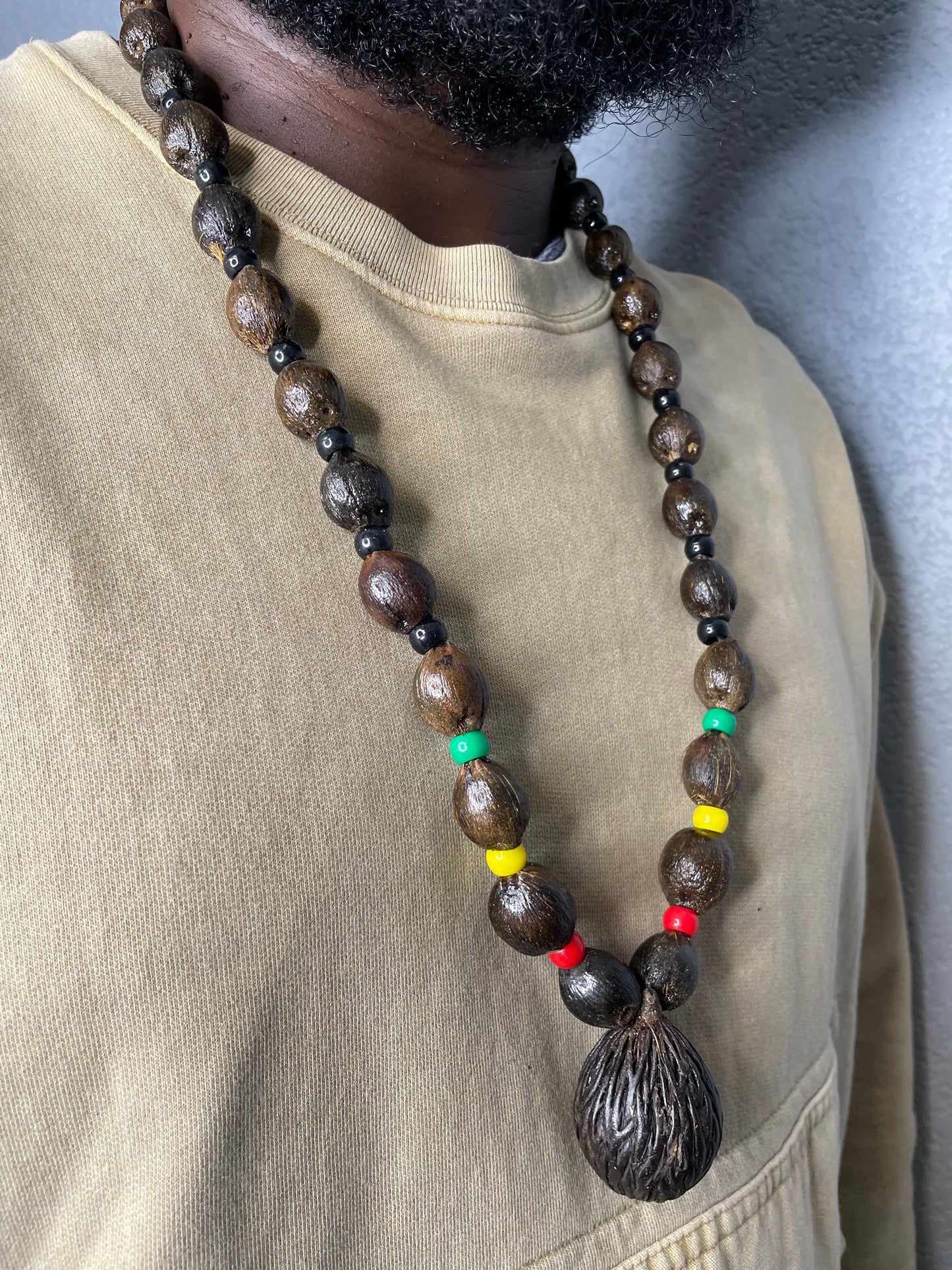 Handcrafted Natural Seeds Wood Bead Necklace