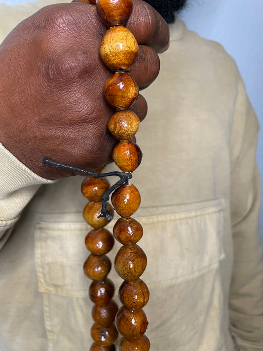 Handcrafted wood beads Necklace | Natural Wood hand beaded Necklace | JAMAICA