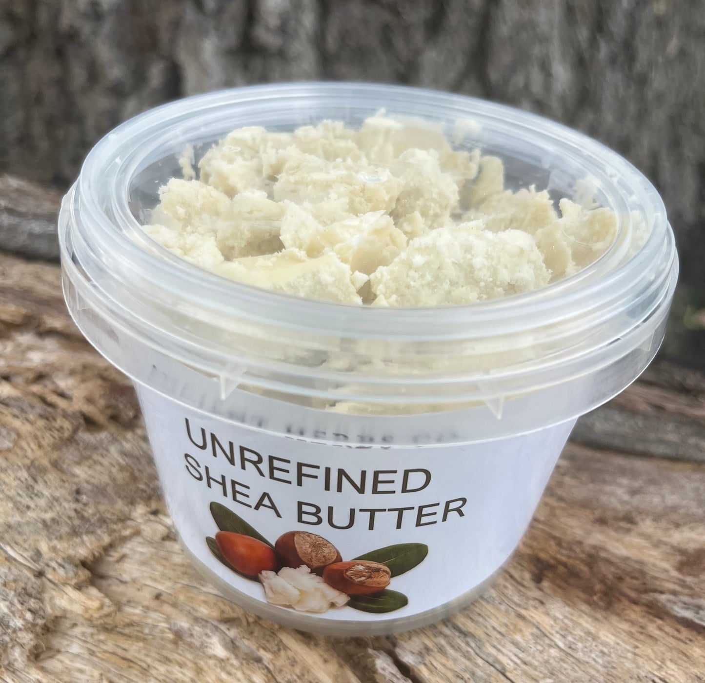 Jar of unrefined african shea butter