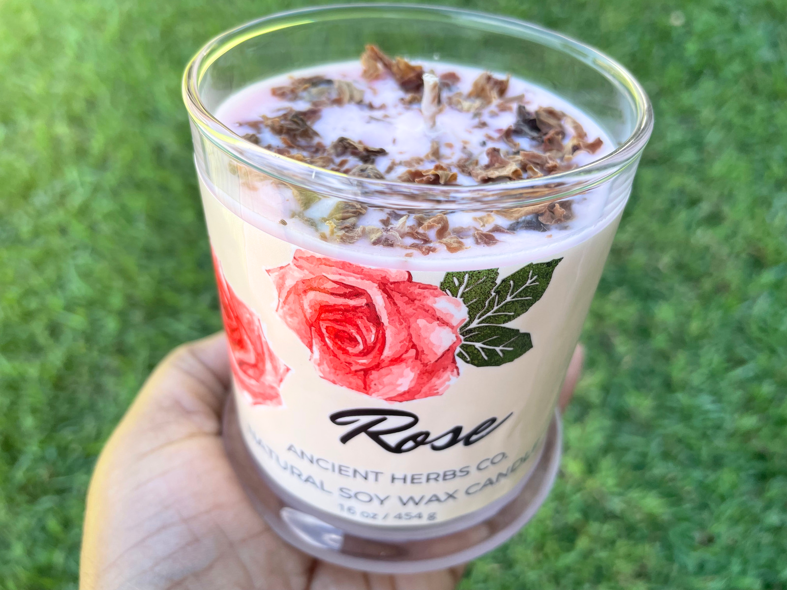 Rose soy wax candle