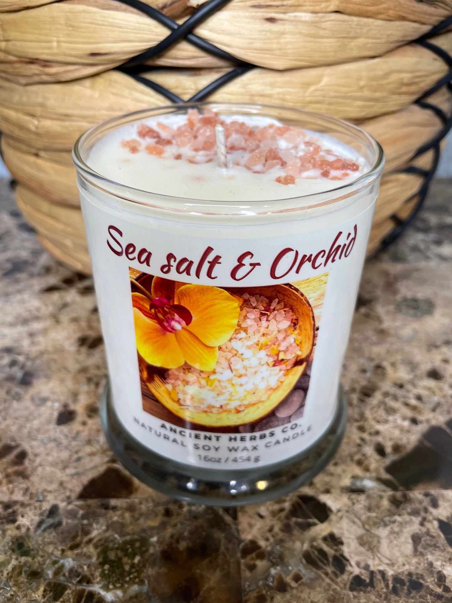 SEA SALT & ORCHID Soy wax candle