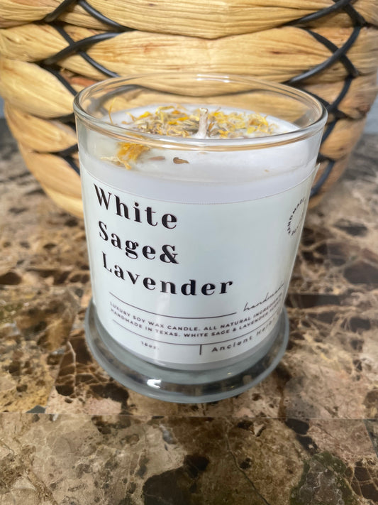 White Sage & Lavender Soy wax candle